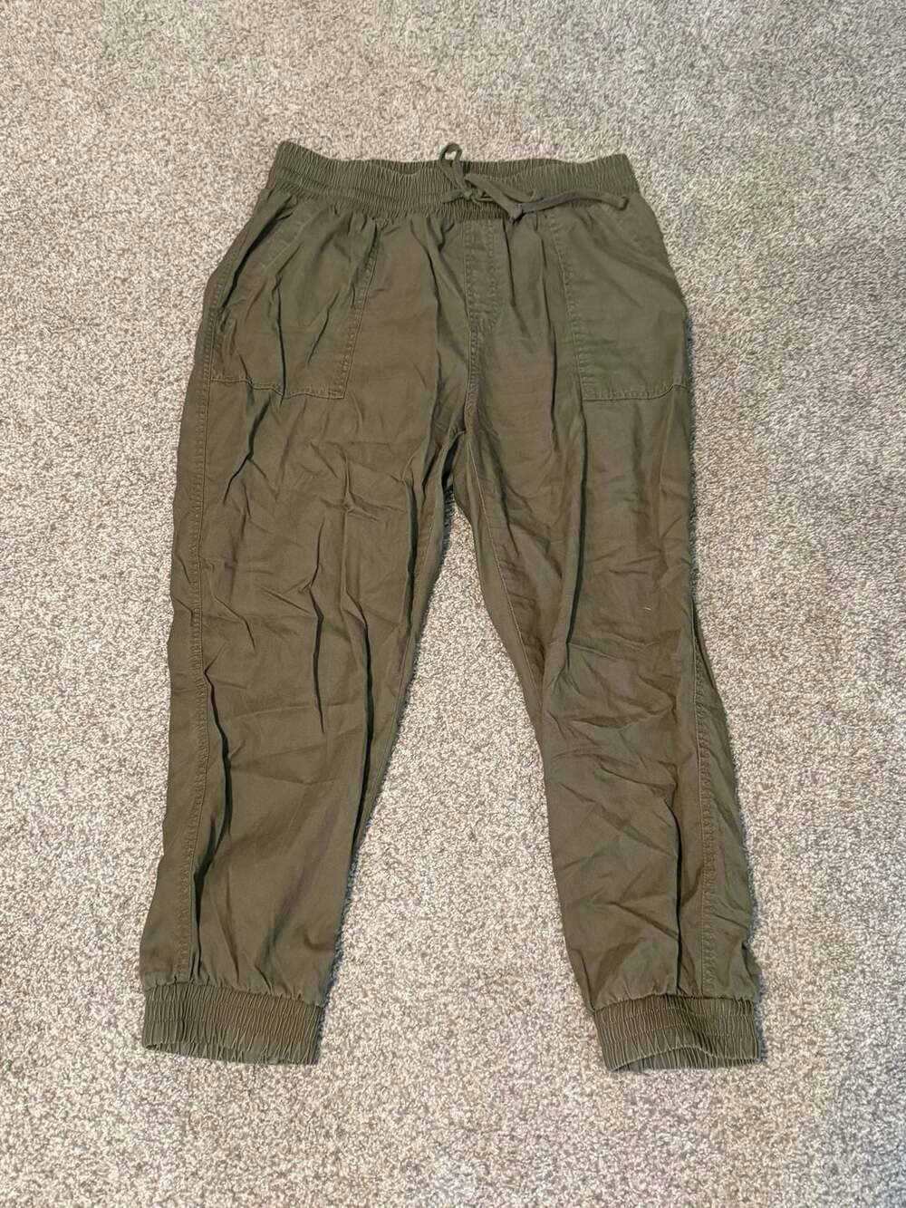 A New Day Women's Green High-Rise Woven Ankle Jogger Pants Size L